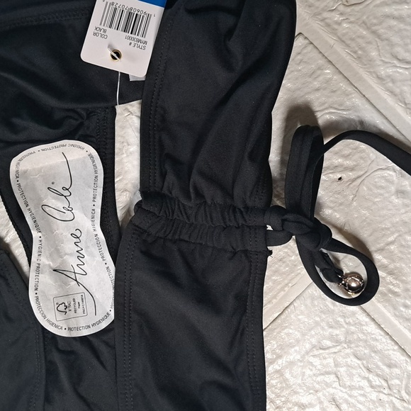 Anne Cole Side Tie Black Bikini Swim Bottoms XL - Picture 9 of 10